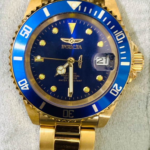Invicta Pro Diver Automatic Gold-Tone Blue Dial
